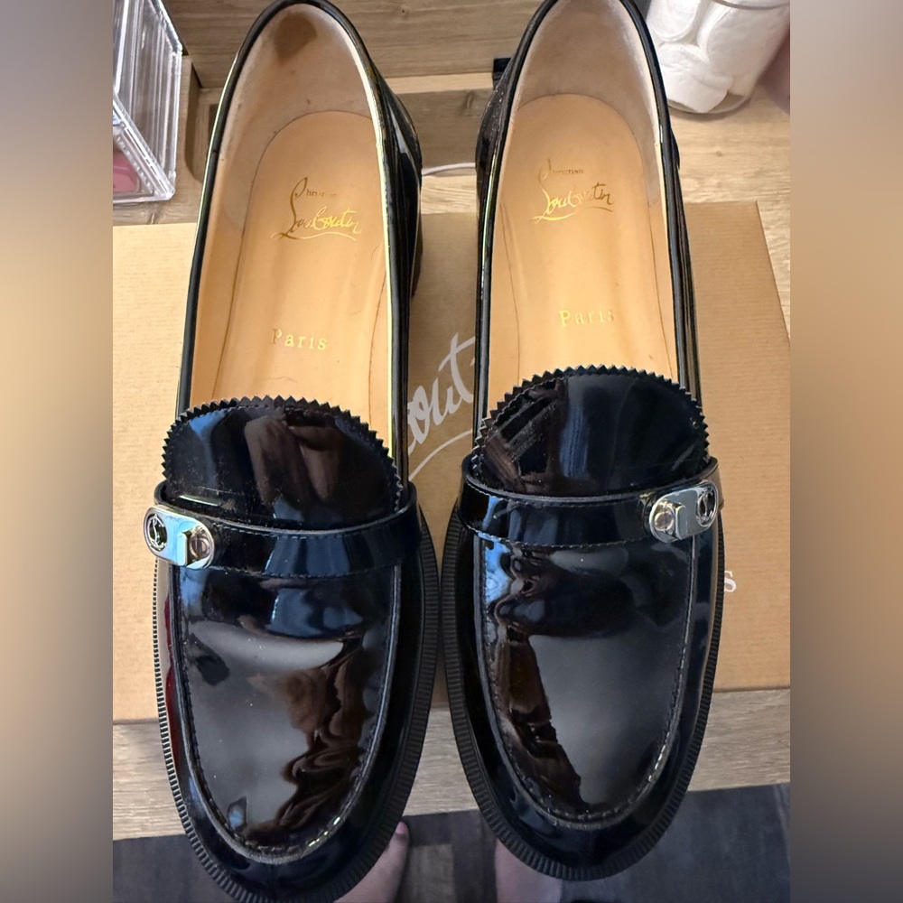 Christian Louboutin Shiny Black Loafers